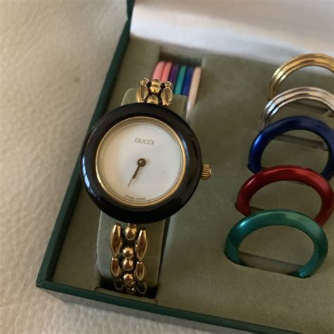 gucci womens watch with changeable bezels|gucci watch with interchangeable bezels.